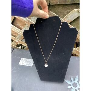 Rose Gold Classic Heart Pendant Small Box Chain Necklace